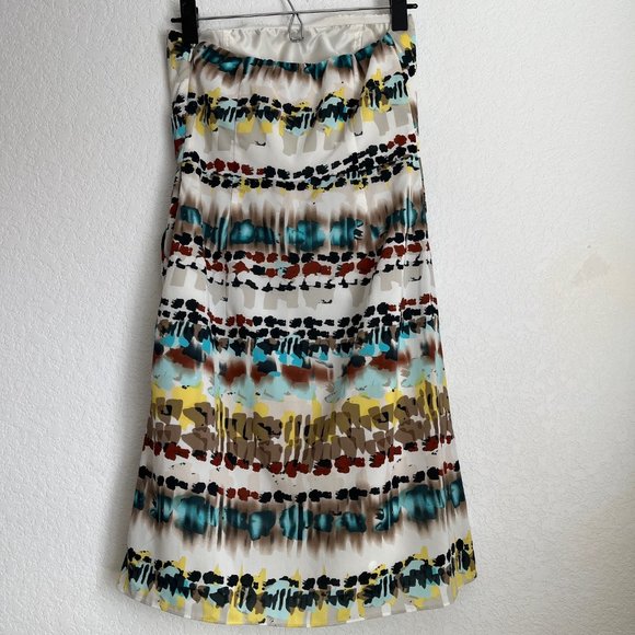 The Limited Strapless Cream Multi Colored Dress with Pockets, Size 0 - Picture 2 of 12